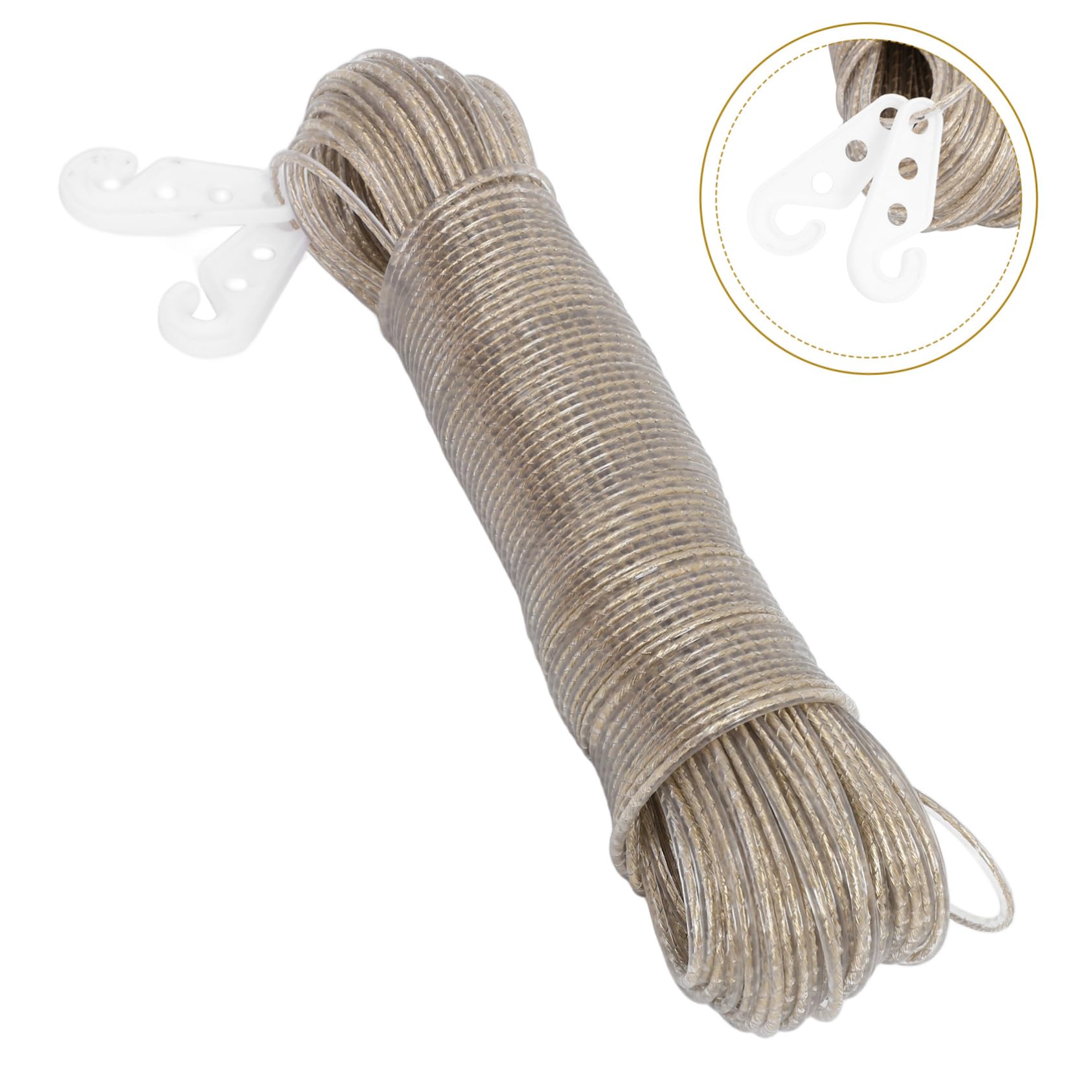 TOPBATHY 3st Robustes Wäscheseil Mit Stahlkern Camping-wäscheleine Seil Für Die Wäscheleine Winddichtes Wäscheseil Zum Trocknen Strapazierfähige Wäscheleine Transparent Stahldrahtpvc