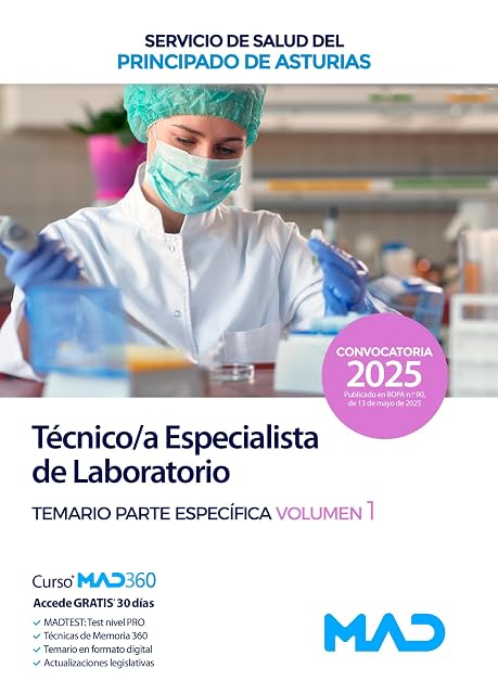 Portada de Técnico/a Especialista de Laboratorio Temario Parte Específica Volumen