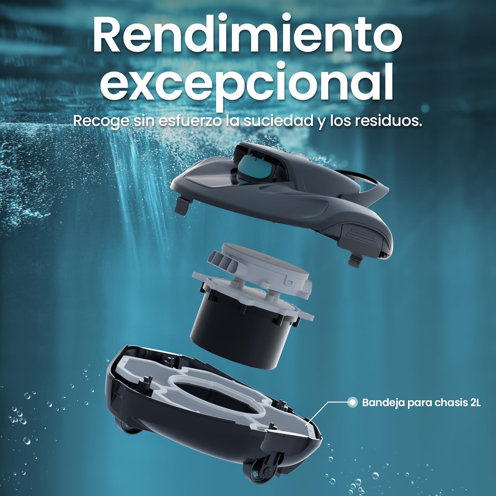 AIPER Seagull 800B Robot Piscina Sin Cable, Limpiafondos Piscina Automático con Succión Potente, 90 min Autonomía, Auto-Parking Inteligente, Indicador LED, hasta 80 m²