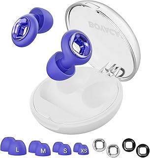 Ear Plugs for Sleeping Noise Cancelling, 45dB Reusable Earplugs for Noise Reduction, Hearing Protection Ear Plugs with 8 Ear Tips, Soft Silicone Earplugs for Sleep, Concerts, Snoring, Study (Blue)
