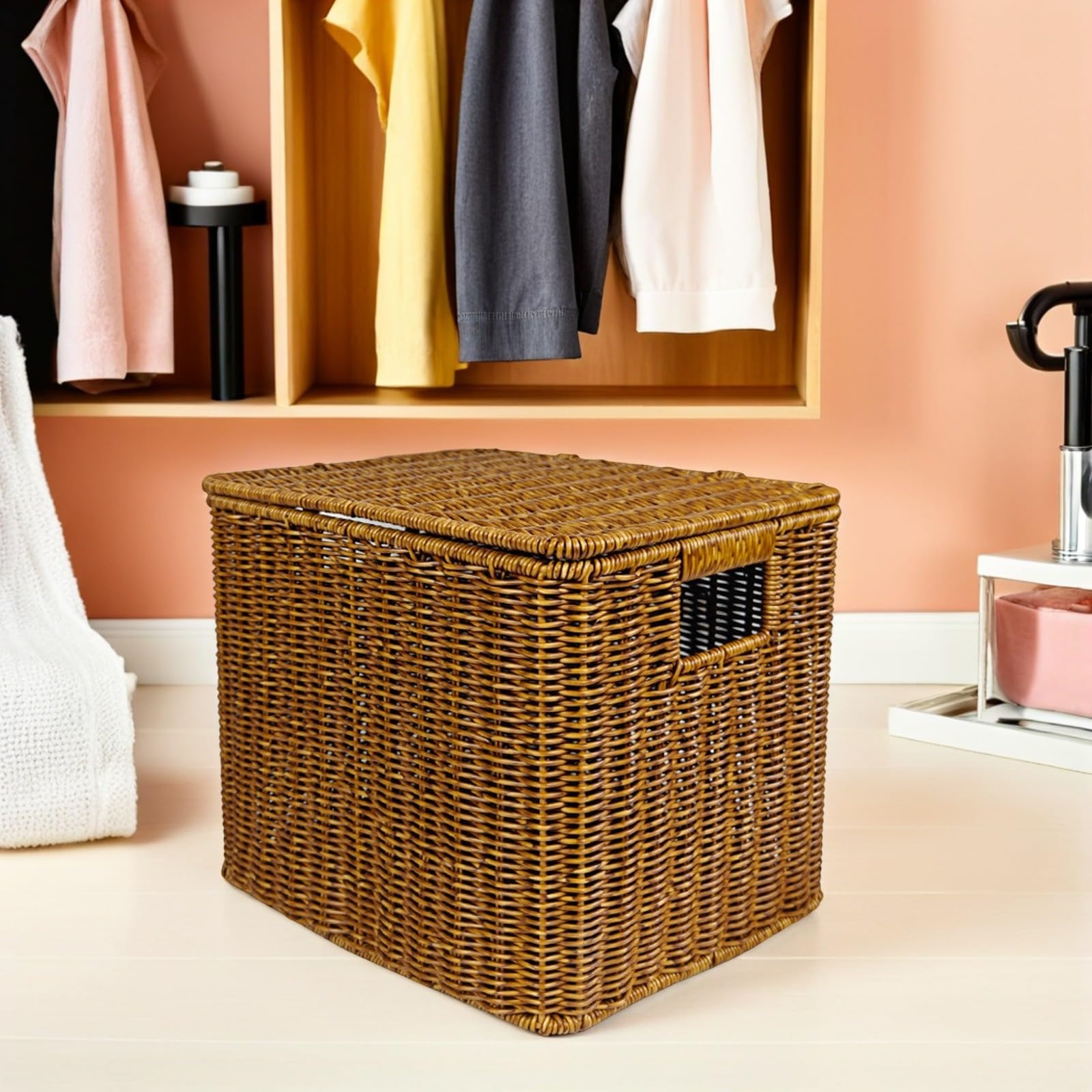 PRETYZOOM Caja Organizadora de Plástico Tapa para Sala, Capacidad Grande, Diseño Minimalista Prueba de Polvo, Adecuado para Hogares Espacio