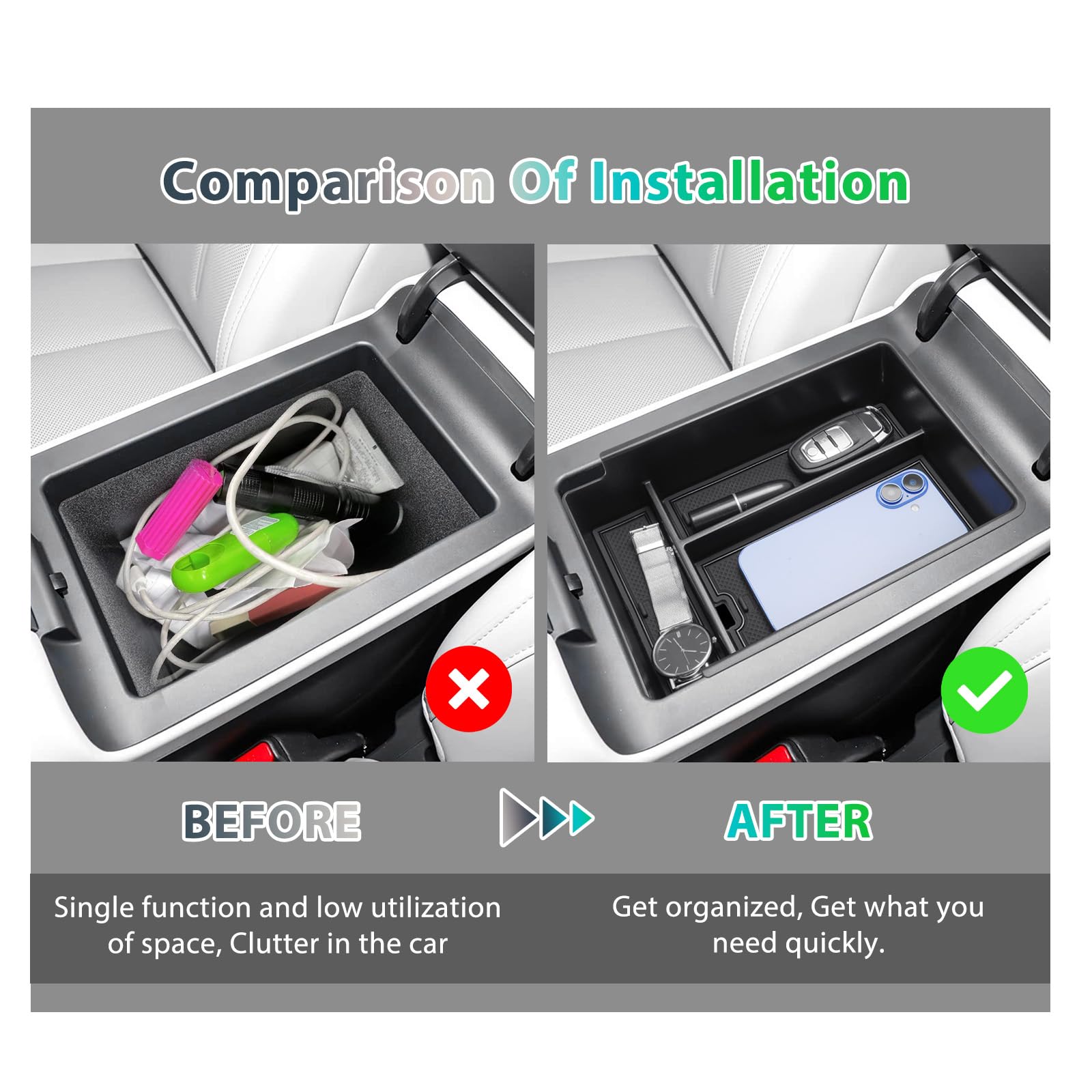 GAFAT Compatibile con Nuovo 2025 Xpeng G6 2026 2027 Scatola Portaoggetti Console Centrale, X Peng G6 Braccioli Organizer Contenitore con Tappetini Gomma Antiscivolo, X Peng G6 Accessori 2026