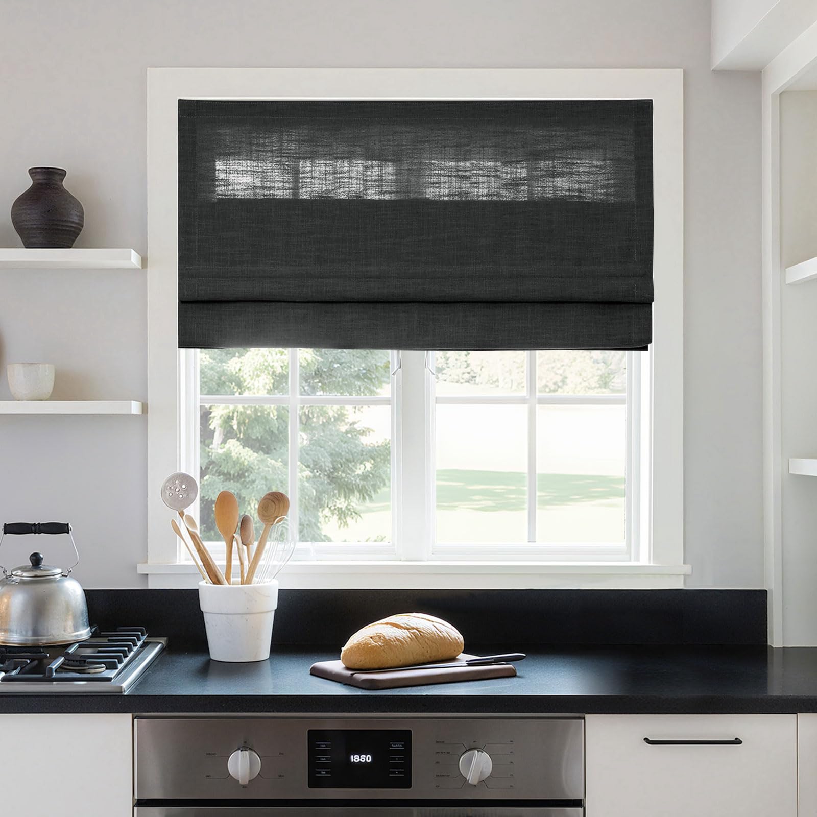 Amazon.com: TWOPAGES Linen Roman Shades for Windows Custom