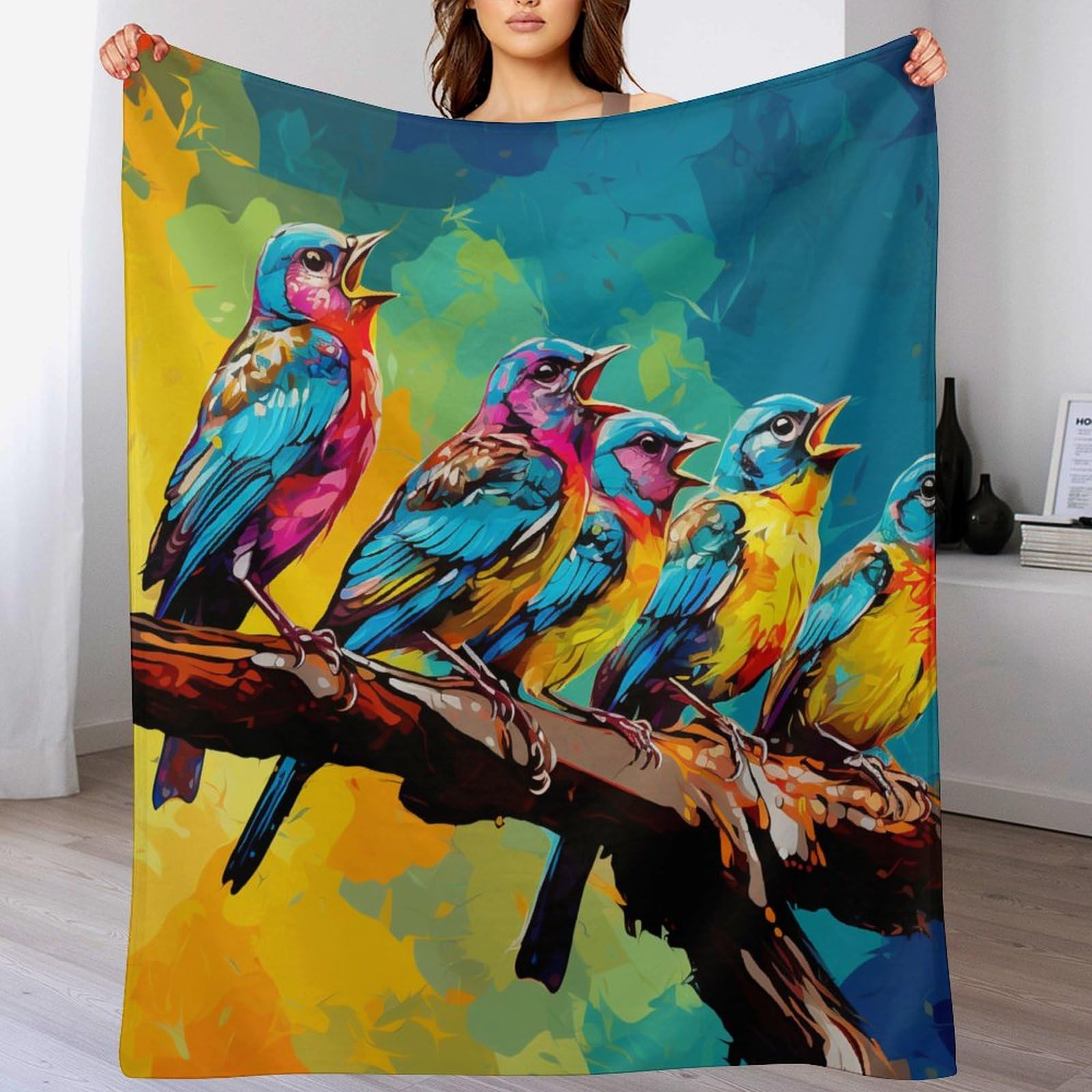 Couverture oiseau mignon idéale pour vos soirées cocooning sur le canapé
