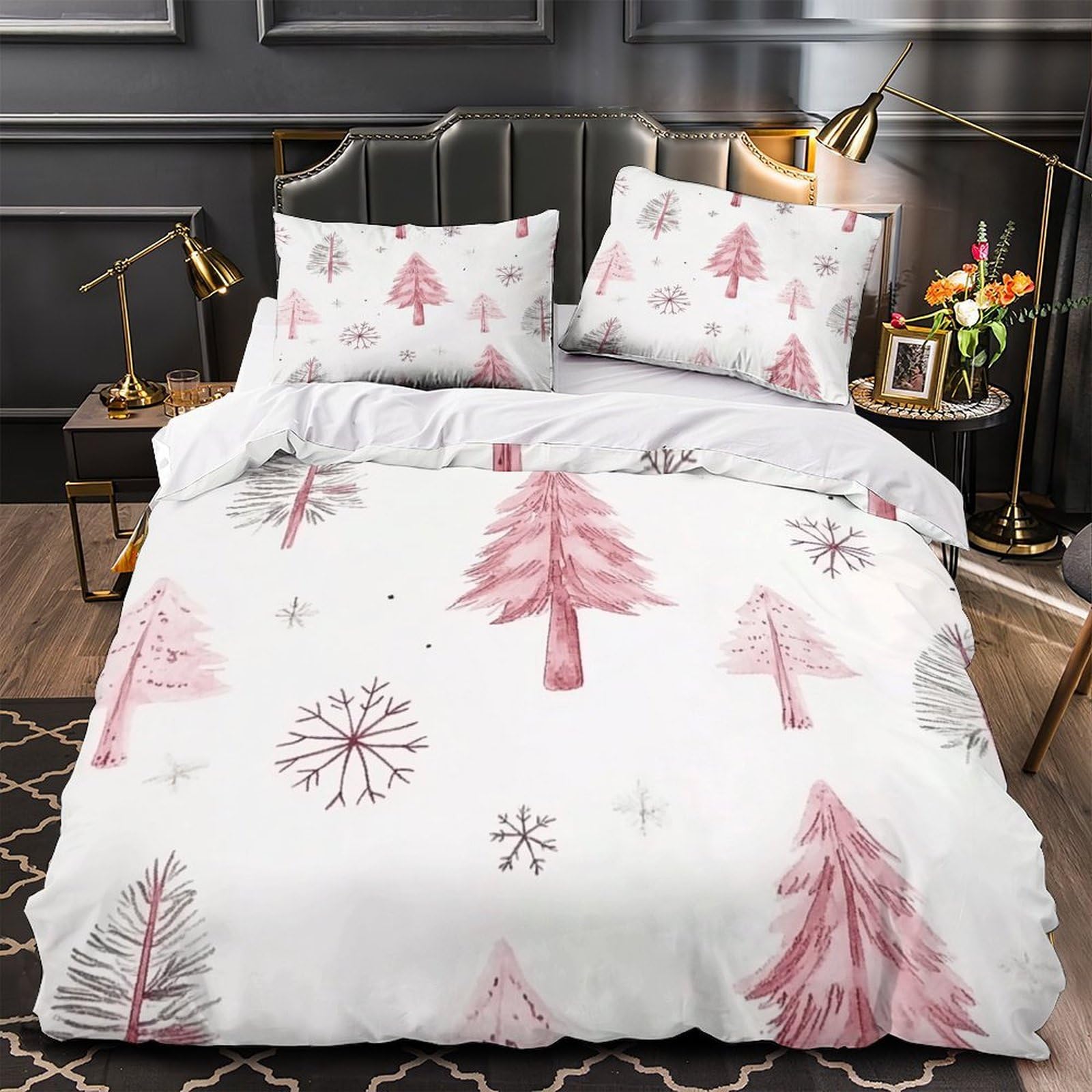 Housse de couette super douce et parure de lit microfibre king au fini premium effet 3D