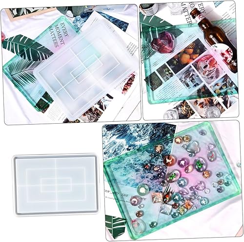 Miniatura 6 de Molde de palet, bandeja de silicona epoxi, bandeja de silicona epoxi, moldes de silicona para fundición de placas de resina DIY caja de