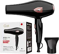 Gat Secador de Cabelo Profissional 1800W – Potente Motor Turbo, Rápida Secagem, Controle de Temperatura, Compacto e Portátil Ideal para Viagem e Uso Doméstico (Preto, 127V)