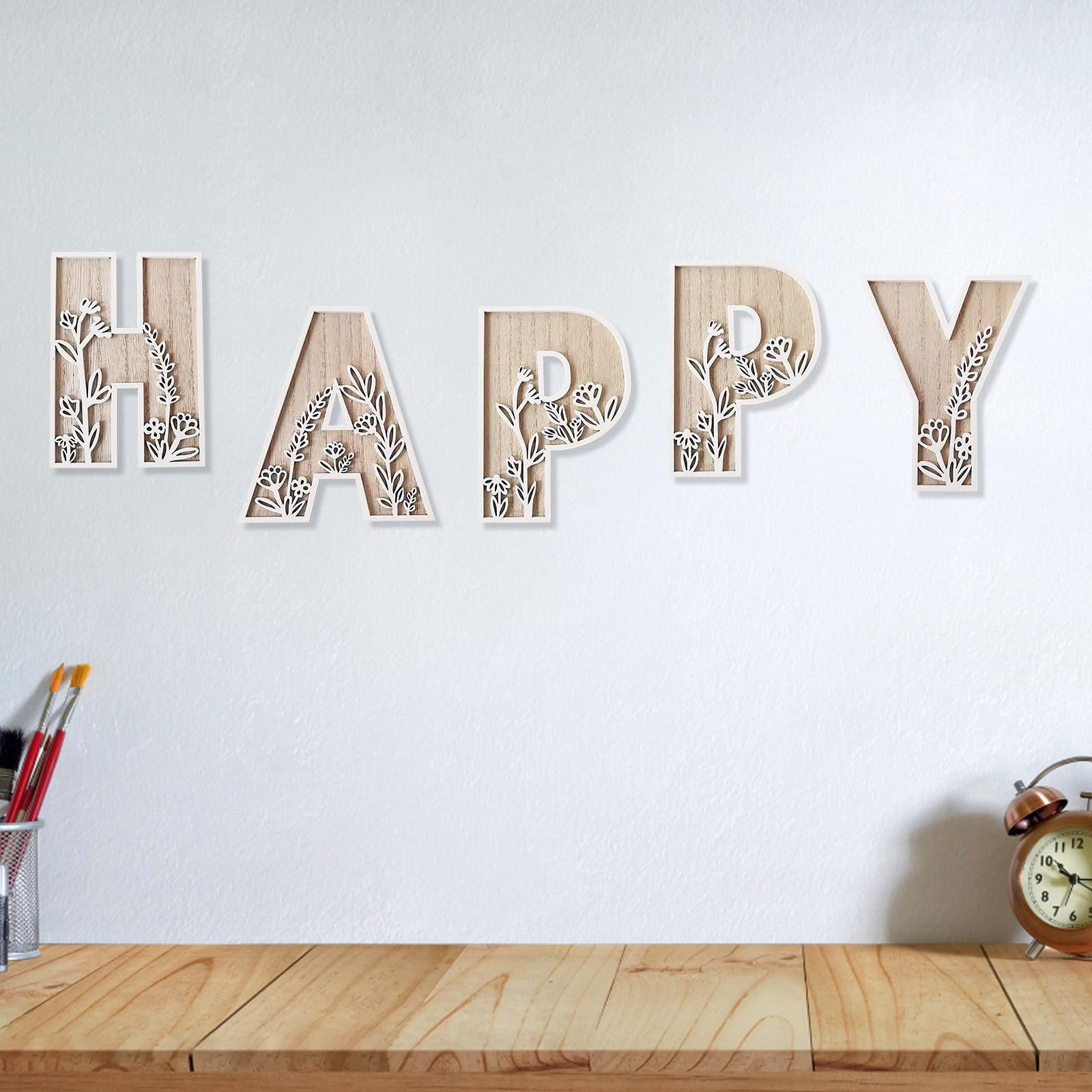 Kopper 24 Lettera Decorativa In Legno Bianco 20 Cm Autoportante Per Decorazione Nomi Feste