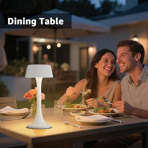 Miniatura 9 de uuffoo Lámpara de mesa recargable, lámpara de mesa para exteriores inalámbrica con atenuación continua y 3 temperaturas de color, luz nocturna a