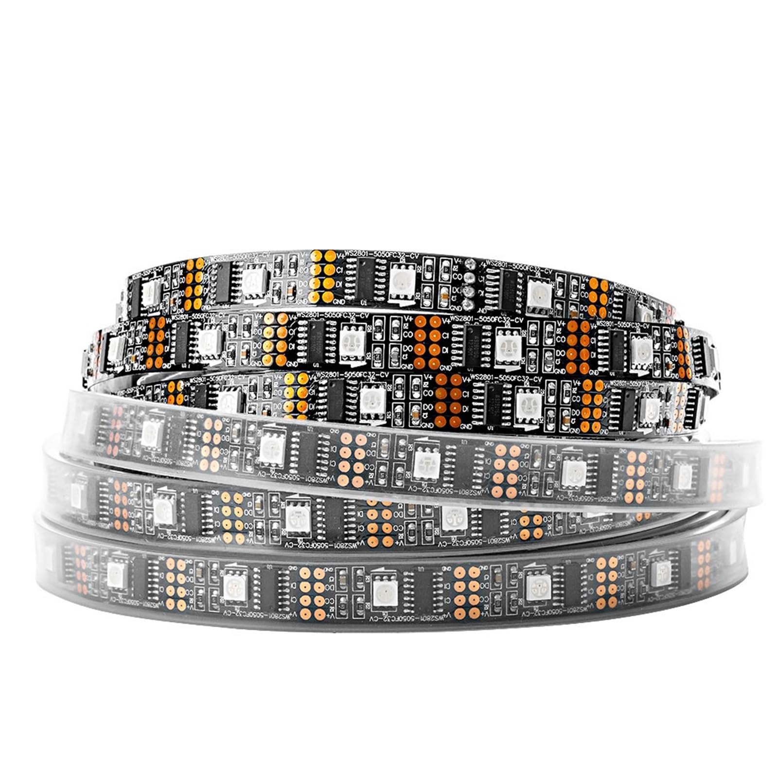WS2801 LED-Streifenlicht, 5 V, 1 m, 2 m, 3 m, 4 m, 5 m, 32 LEDs, 2801-Chip-LED-Leuchten, individuell adressierbar, 12 mm, volle Traumfarbe, IP30 67(3-m WS2801 IP30)