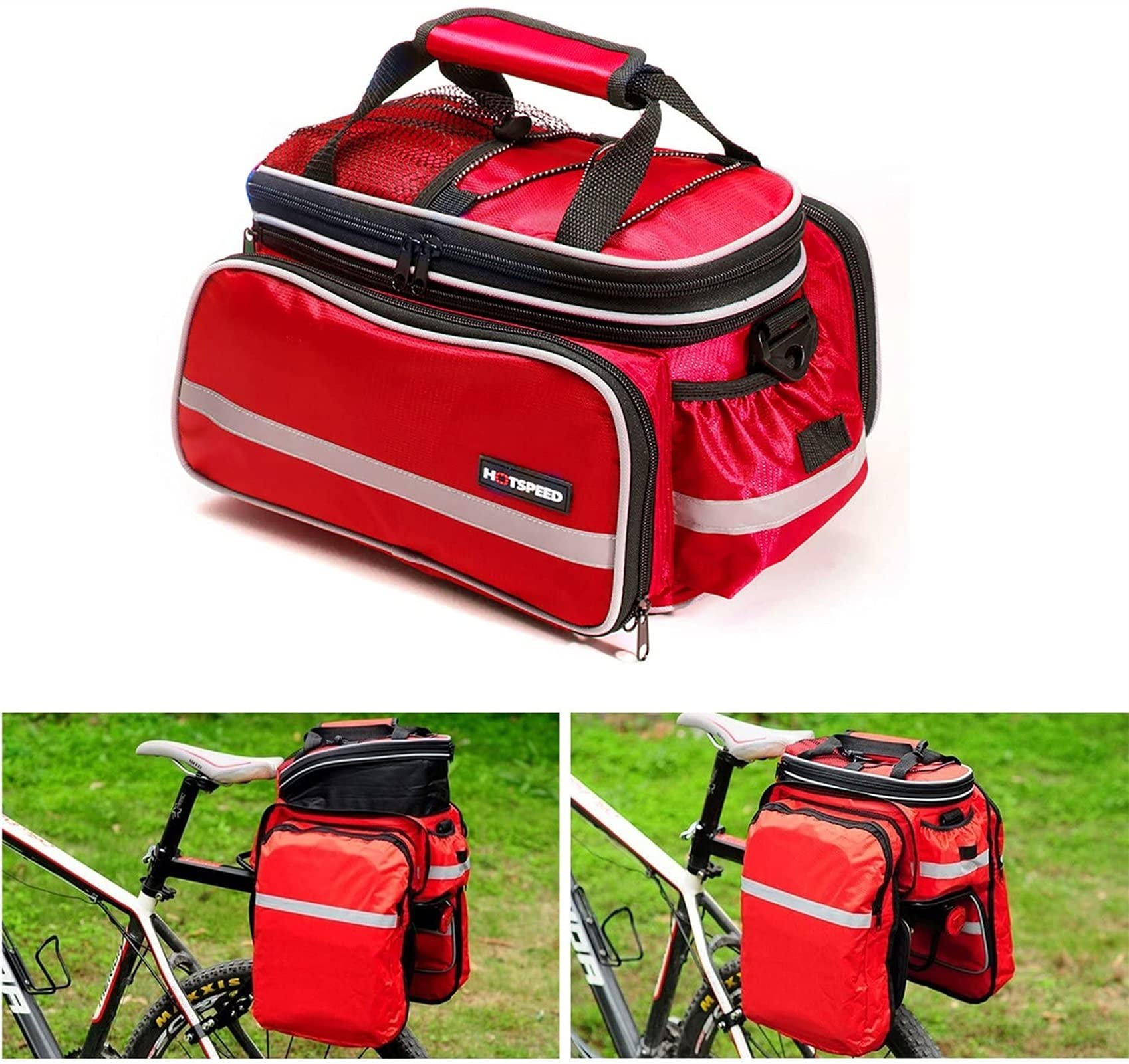 torba rowerowa, Bagażnik rowerowy górski, tylna torba rowerowa, półka, górska, na siedzenie, sportowa(Red)