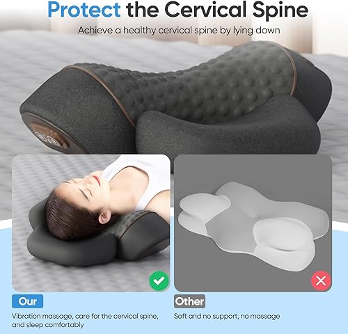 Miniatura 7 de Almohada masajeadora de cuello, masajeador de cuello 4 en 1 con masaje térmico y estiramiento para aliviar el dolor, aumentar la circulación y