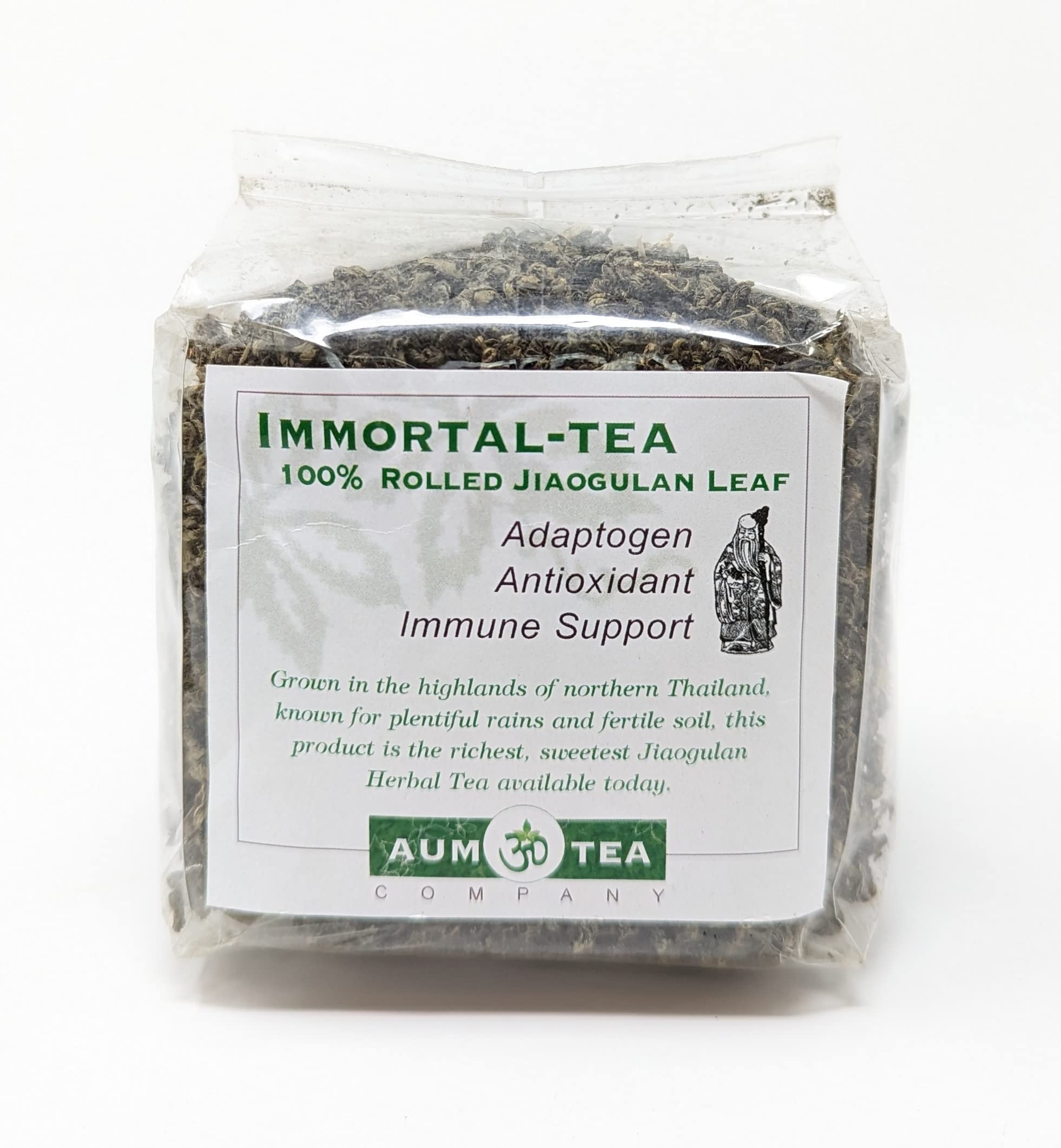 Aum TeaJiaogulan Herbal Whole Leaf Tea | 3.5oz Pack | 100 8oz Cups