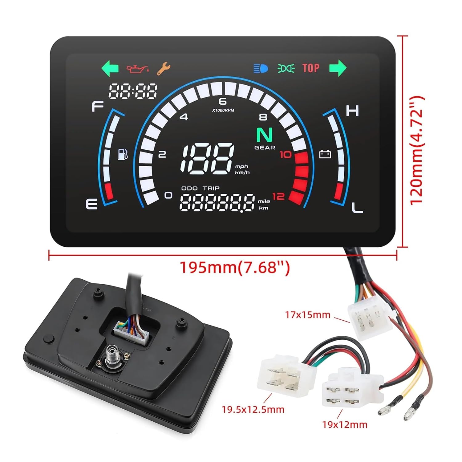オドメーター ホンダ EX5 ドリーム デジタル 12V バイク用 スピードメーター 走行距離計 タコメーター 燃料レベル 電圧 バ