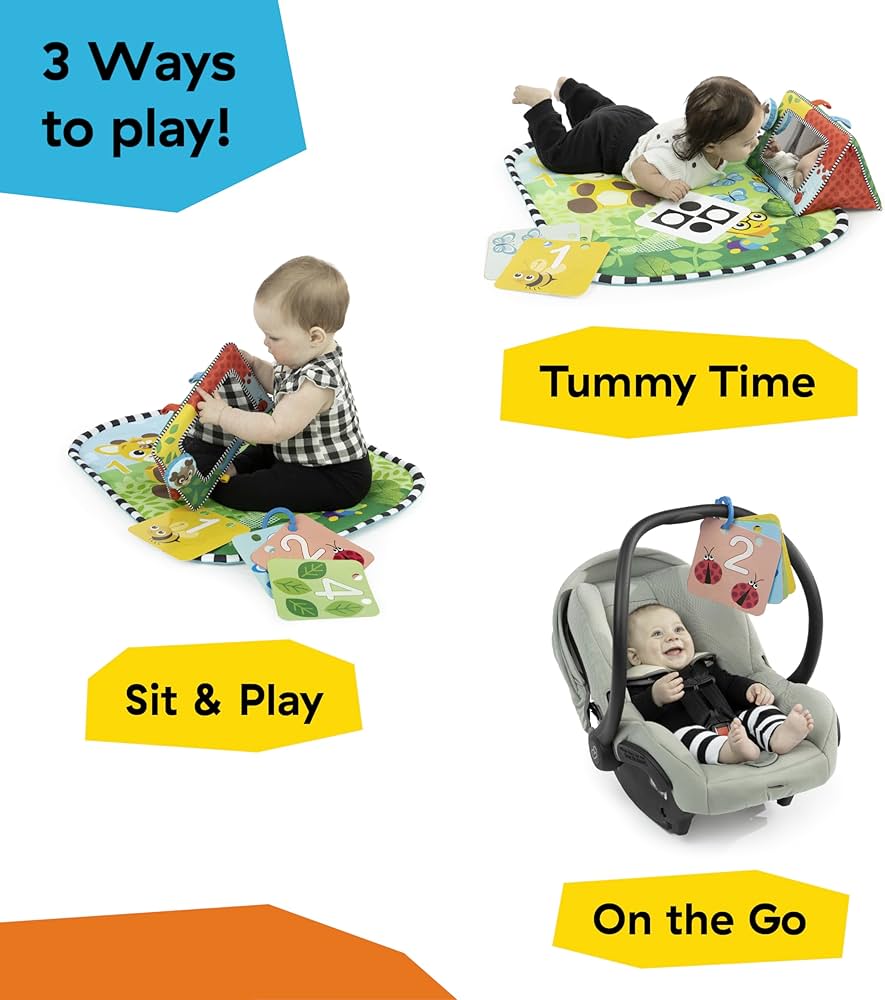 Amazon.com: Baby Einstein Discovery Garden Tummy Time Mat & Mirror