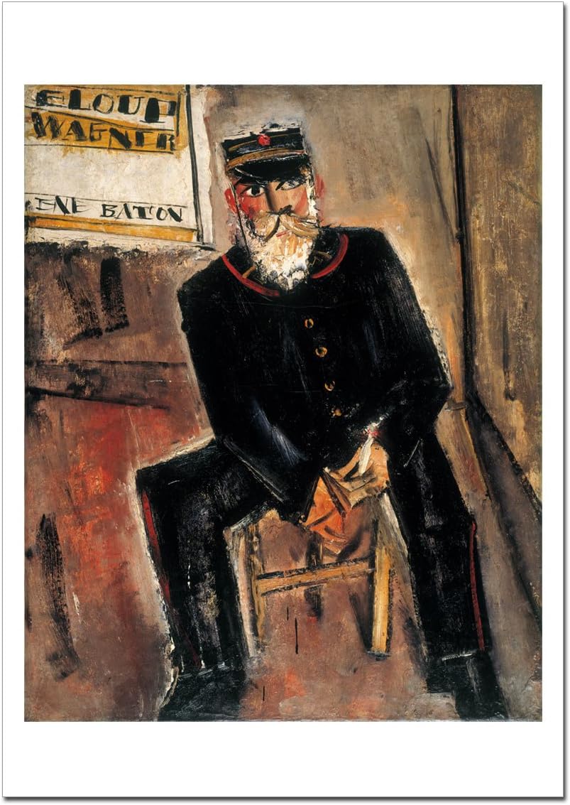 世界の名画 佐伯祐三 郵便配達夫 ジークレー技法 高級ポスター (B1/728ミリ&times;1030ミリ)