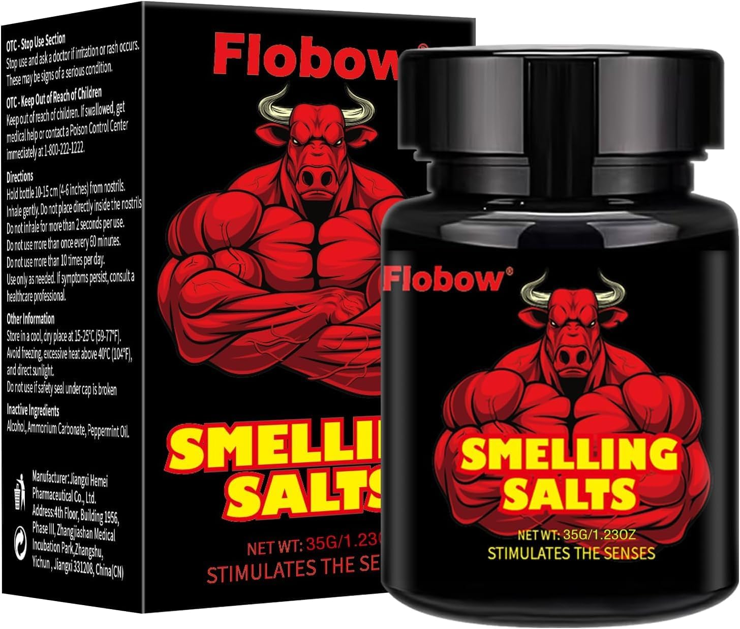 FIobow Smelling Salts for Athletes in Hockey, Potent Wake Up for Athletes in Weightlifting and Powerlifting, Activate Before Smelling, Instant Energy, Enhanced Focus & Motivation - XX01
