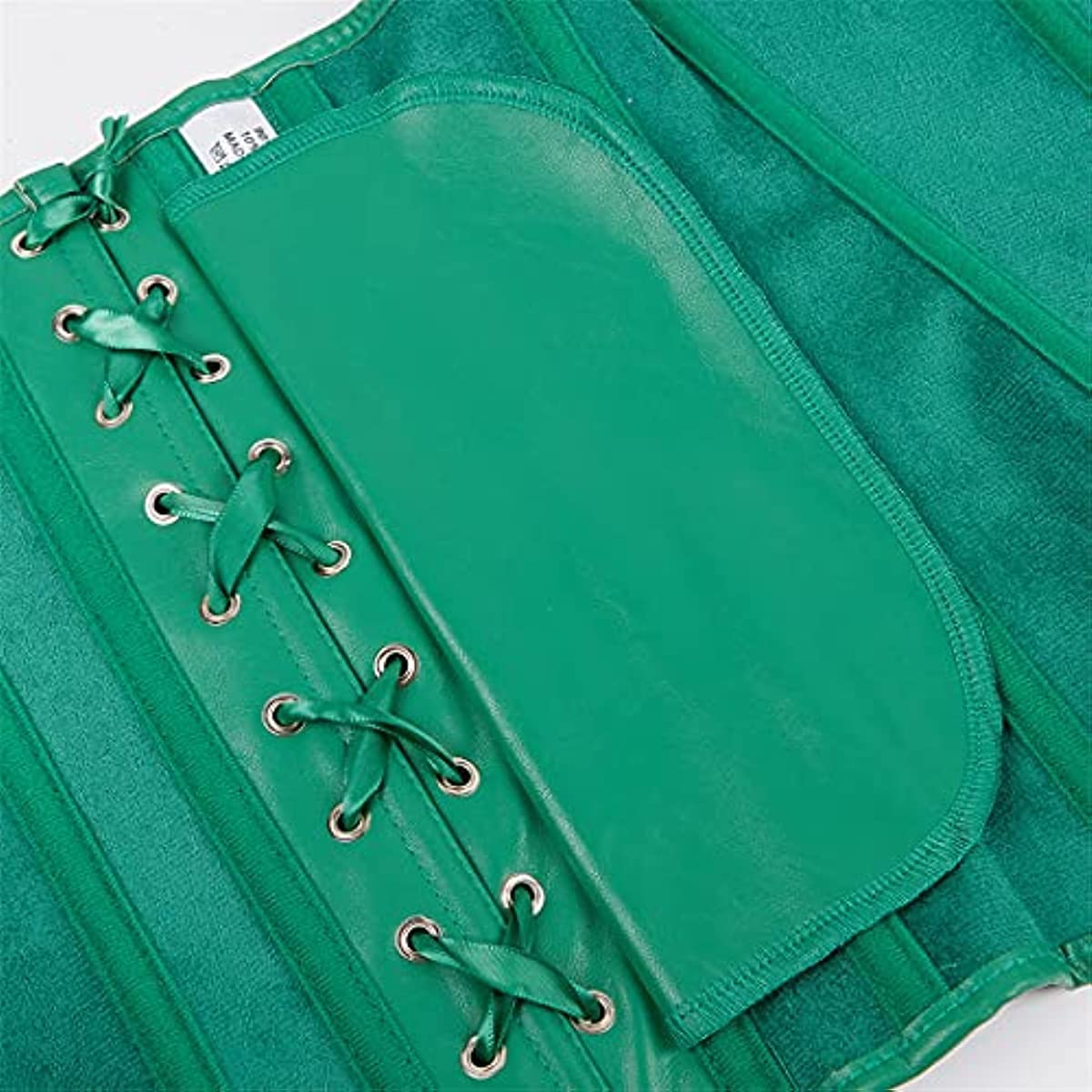 Corsets for Women Faux Leather Corset Top Steampunk Corsets Zipper Bustier Pirate Costume: Large Green