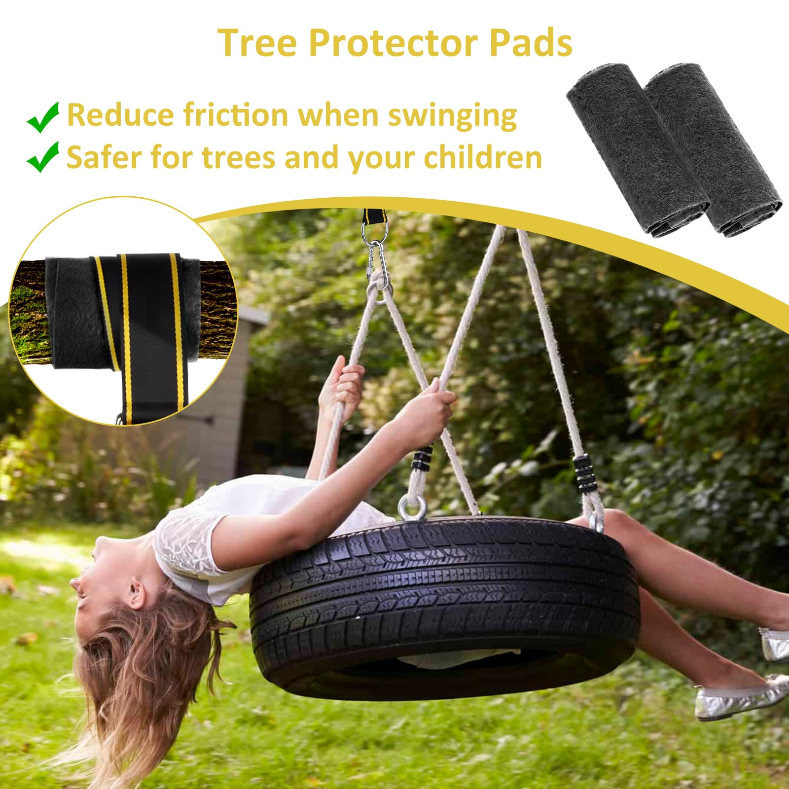 Kit Cinghie Per Amaca E Altalene Da Giardino - Supporto Fino A 1000kg Con Moschettoni - Foto 3