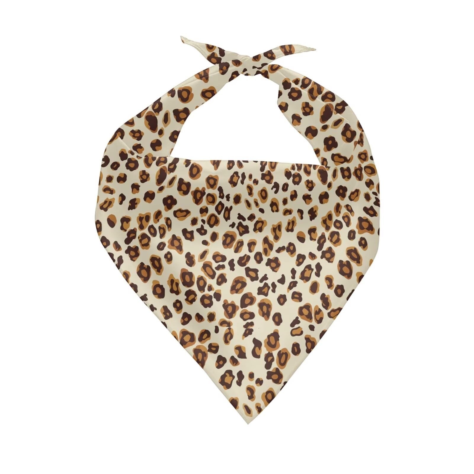 Forchrinse Wild Leopard Print Triangle Dog Bib Scarf, Washable Pet Bandana, Pet Costume Accessory