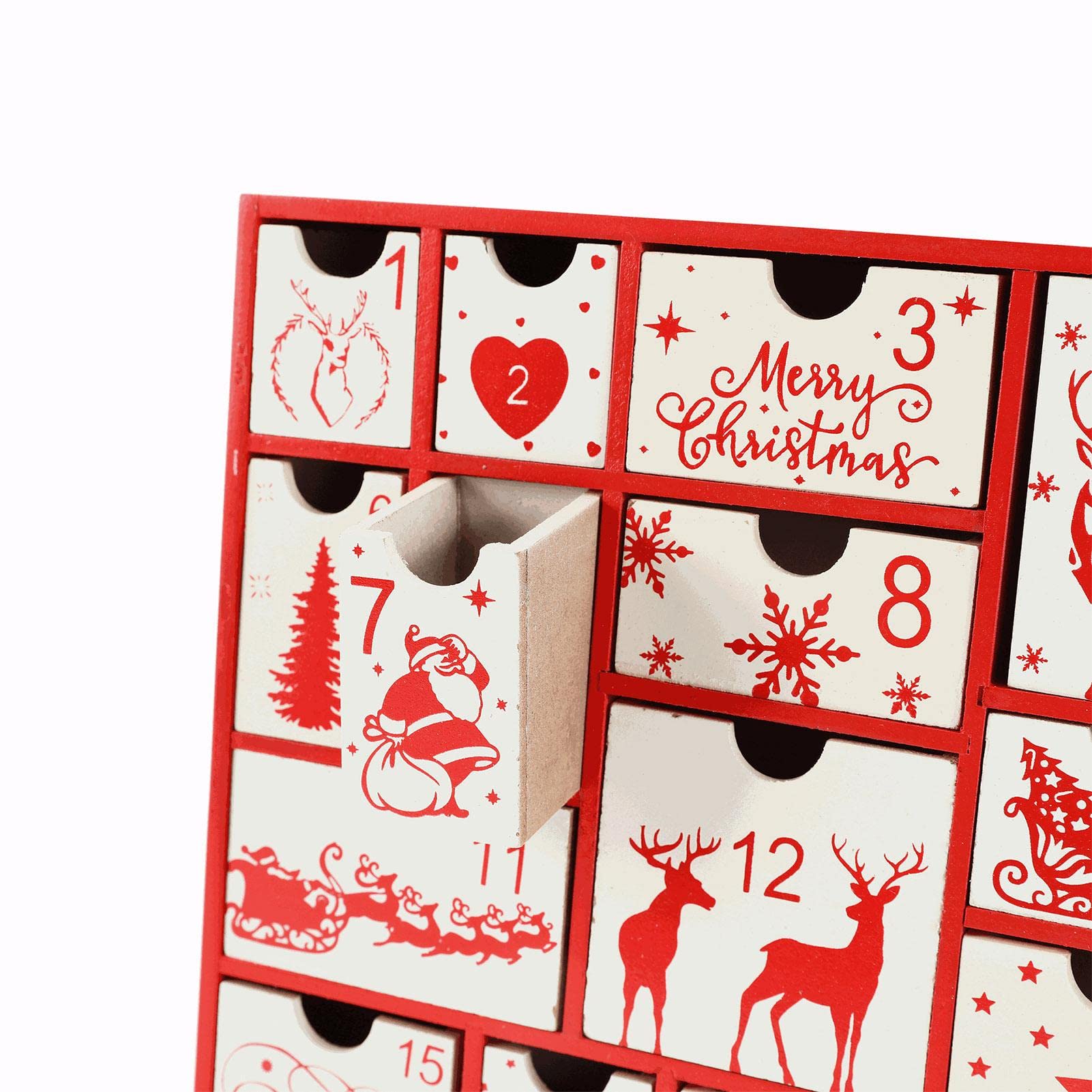 Yeeda Calendario de Adviento de Navidad, relleno de 24 cajones, calendario de Navidad, calendario de Adviento, caja de regalo de caramelos para niños, niños, niñas | de Navidad, calendario de Adviento, de regalo de caramelos para niños, niños, niñas