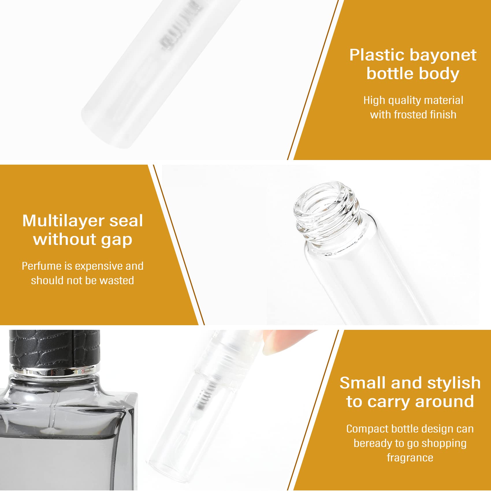 200 pezzi/saldatura, 2 ml, bottiglia in plastica trasparente, piccola confezione cosmetica, nebulizzatore, nebulizzatore