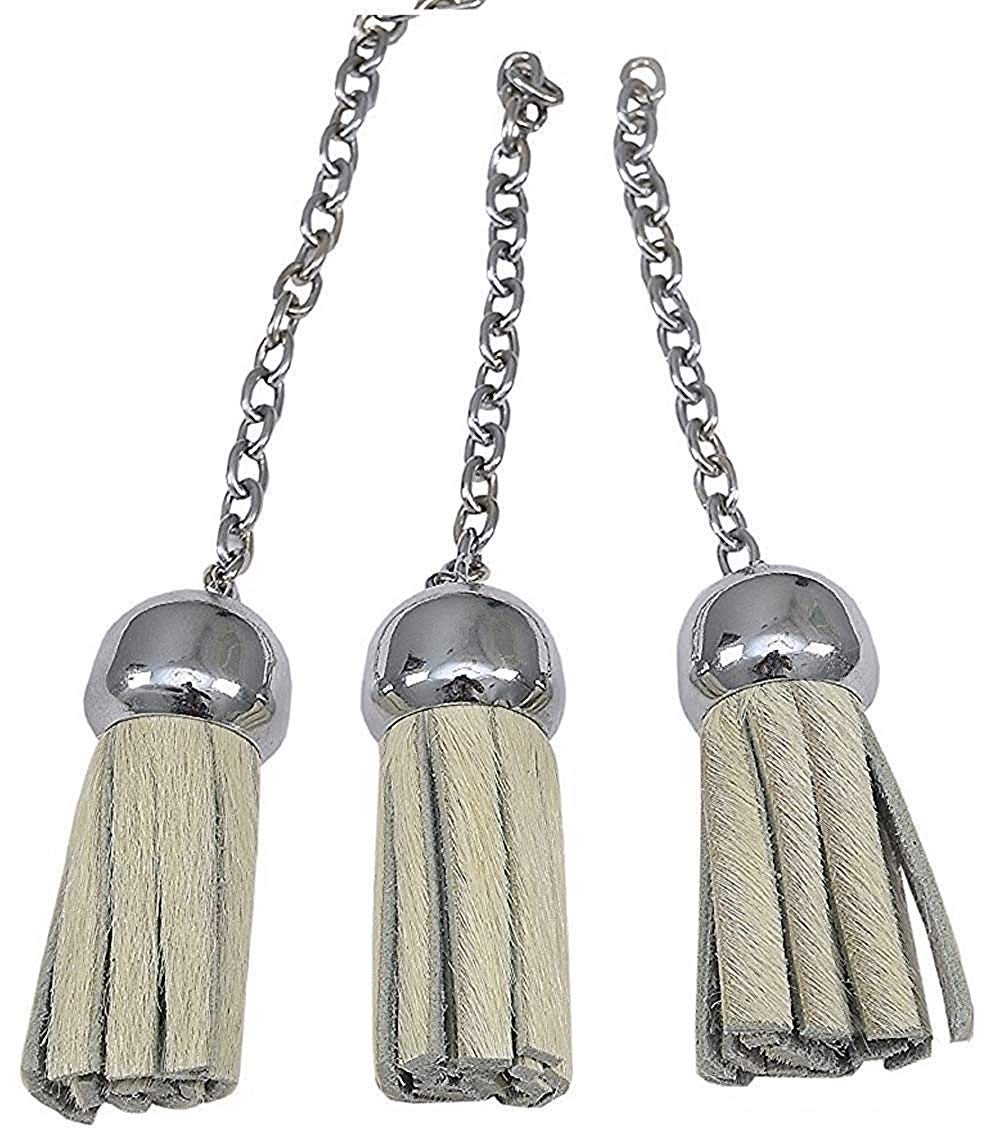 Shyne Kilts U.k Men's White Scottish Full Dress Replacet Sporran Tassels Calf Skin/Sporran Tassels