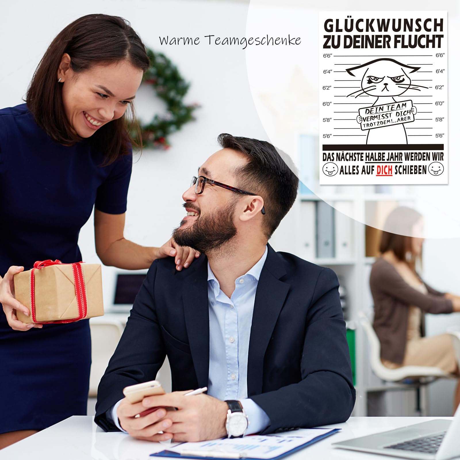 Biglietto Di Addio 'Wir Werden Dir Fehlen' Formato A6 Con Busta Kraft - Per Colleghi, Dipendenti, Squadra - Ideale Per L'ultimo Giorno Di Lavoro