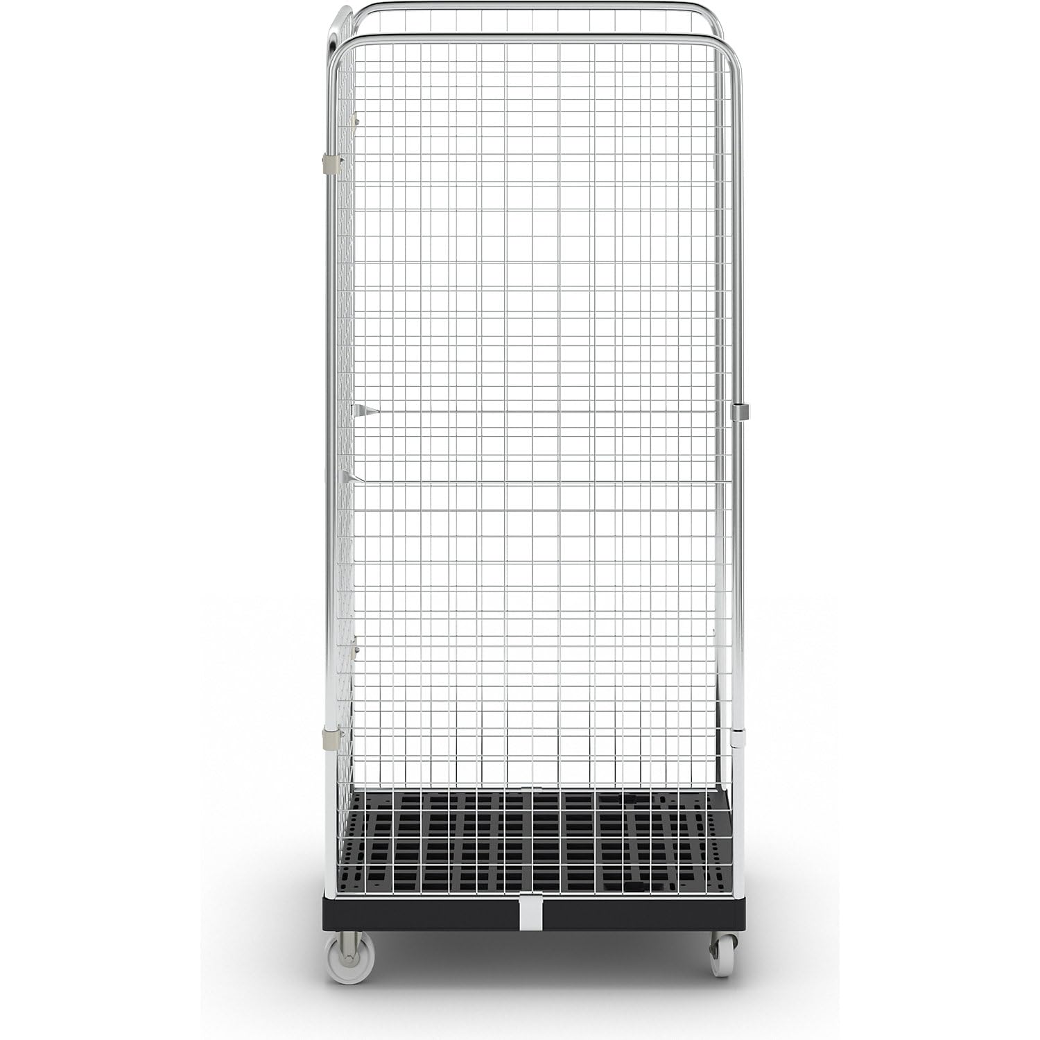 eurokraft | Roll-conteneur à Panneaux grillagés | 3 côtés | Noir/galvanisé