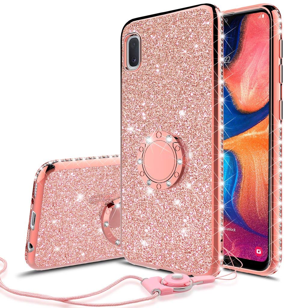 Wydan Case for Samsung Galaxy Note 10, Note 10 Plus - Glitter Bling Ring Stand Shockproof Hybrid Cover Galaxy Note 10