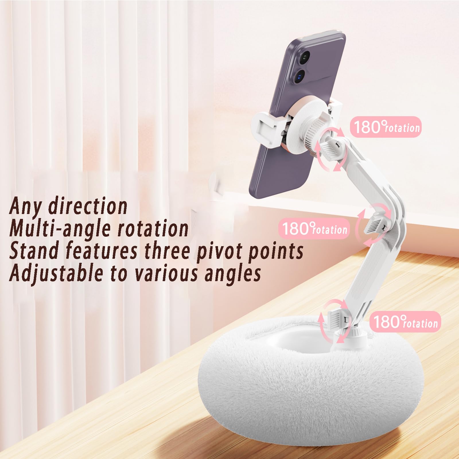 Almohada para sopórte de teléfono,Soporte para teléfono de 180° | con fuerte soporte de estabilidad magnético,para teléfono de 180°,Para Almohada Para Teléfono Móvil,Para Cama