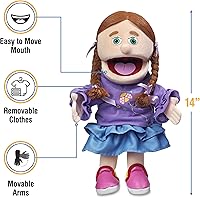 Vista 3 de 14" Amy, chica melocotón, marioneta de mano