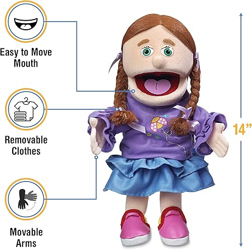 Miniatura 3 de 14" Amy, chica melocotón, marioneta de mano