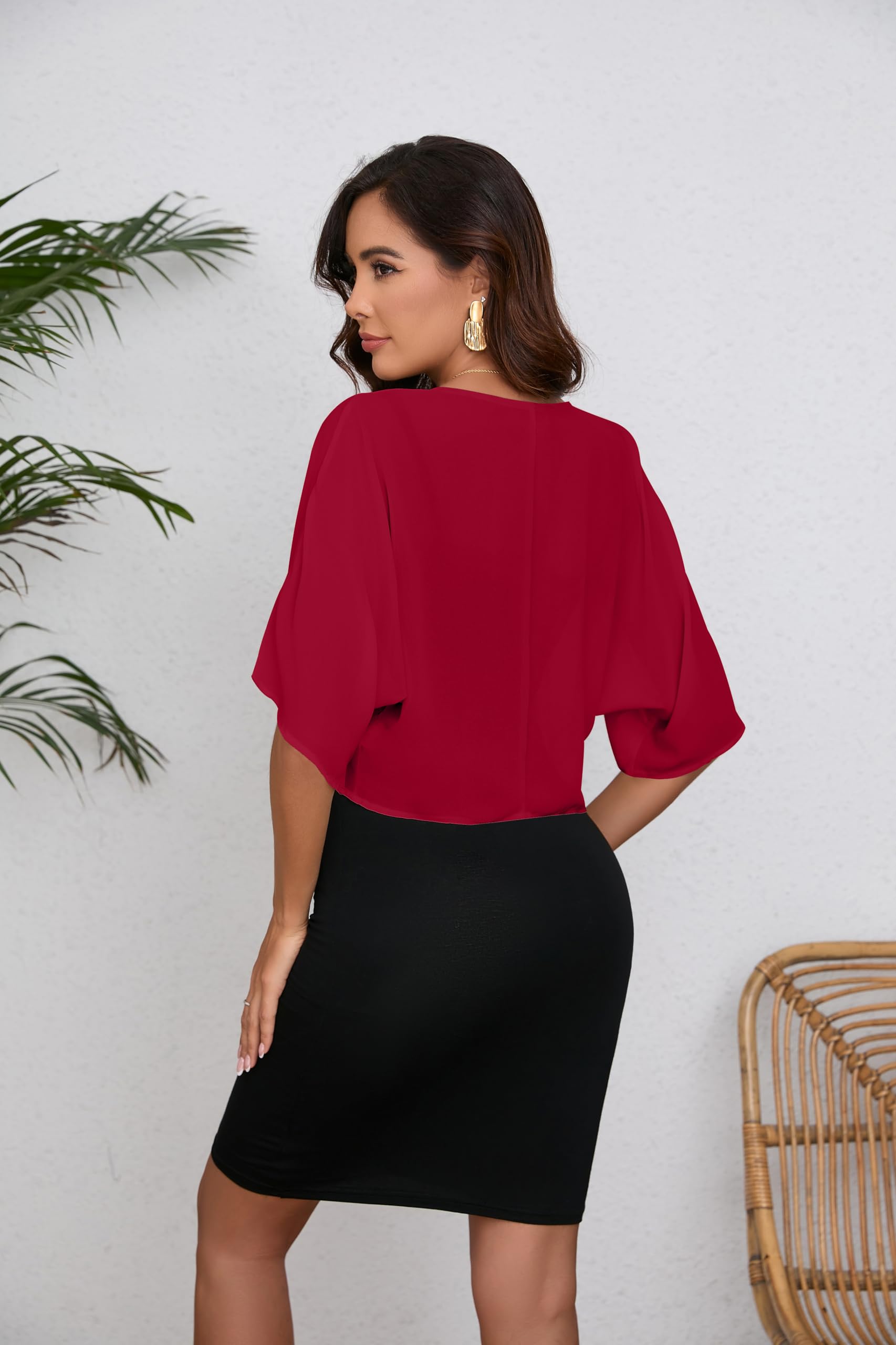 Cárdigan corto de gasa para mujer, manga 3/4, ligero, transparente, para vestido