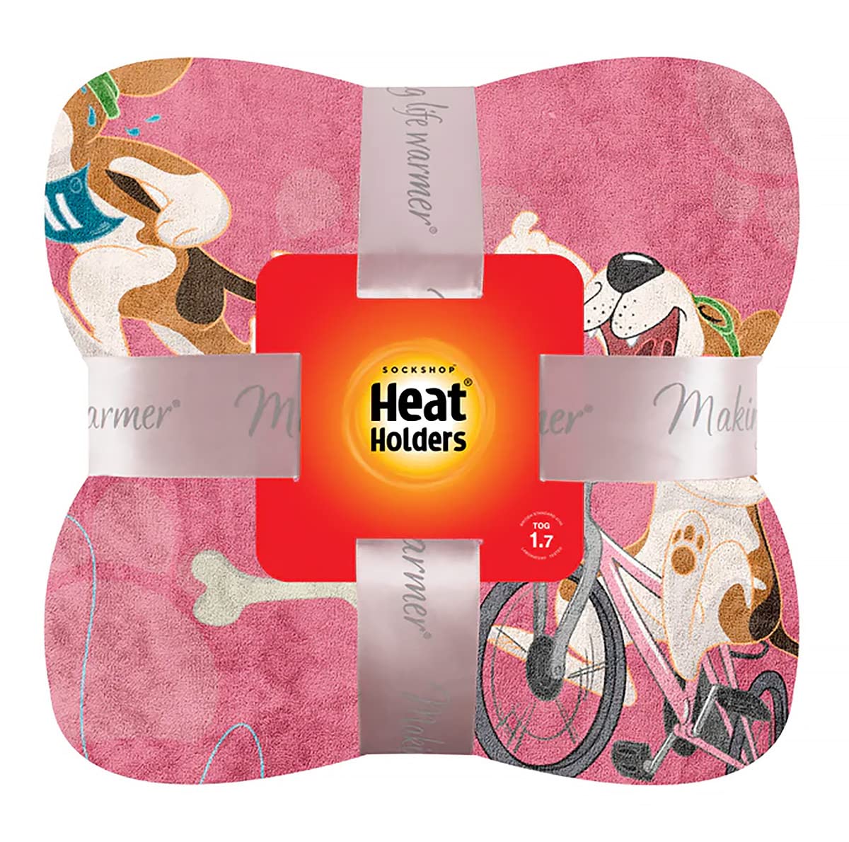 Heat Holders Fleece Pet Blanket Thick Thermal Pet Blanket | Winter Quilted Blanket with Cats & Dogs (180X200, Coral)