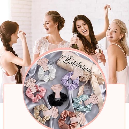 Miniatura 5 de Juego de 14 lentes de sol y coleteros de satén para dama de honor, para boda, natación, fiesta, dama de honor, propuesta de regalo