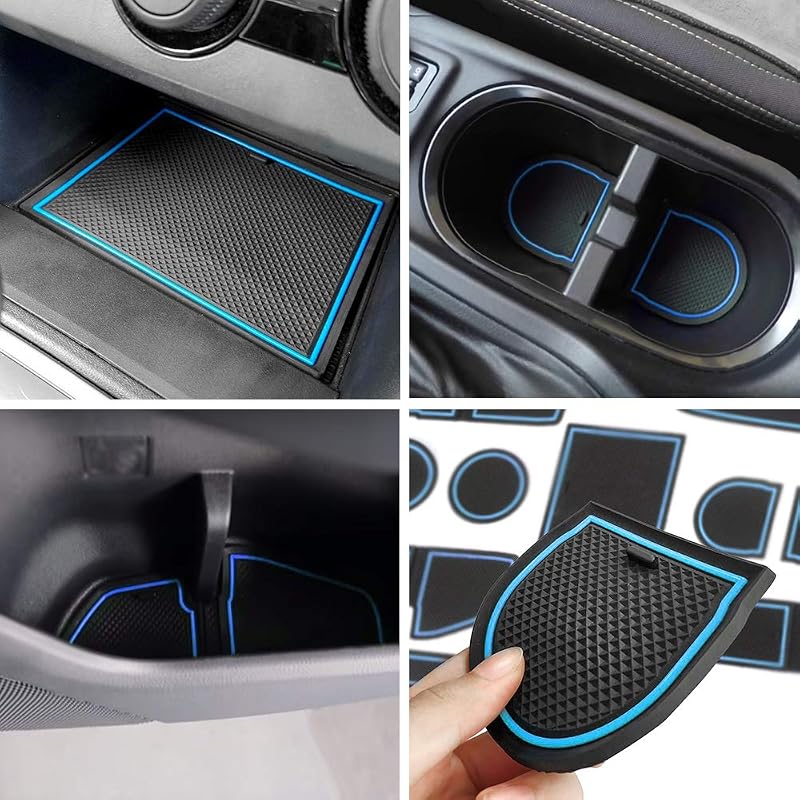 Kit de Tapetes Automotivos em Borracha para Subaru Crosstrek e Impreza 2018 a 2023 auovo Azul, 14 peças