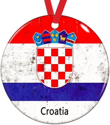 Vista 8 de Chipre - Adornos colgantes para árbol de Navidad, bandera nacional de Chipre, adornos de cerámica para decoraciones de Navidad, regalo de viajero