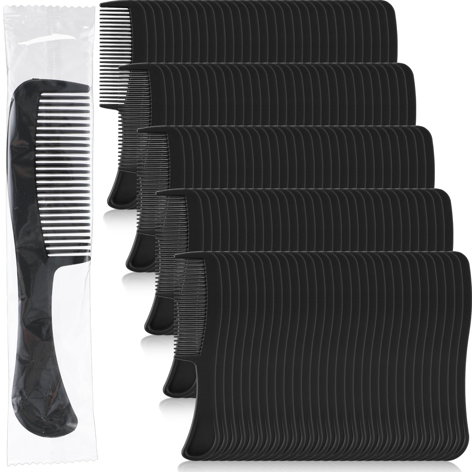 Layhit 150 Pack Bulk Hair Combs Individually Wrapped Plastic Disposable Hair Comb Set Gifts Travel Pocket Sturdy for Women, Kids, Men, Men Beard,