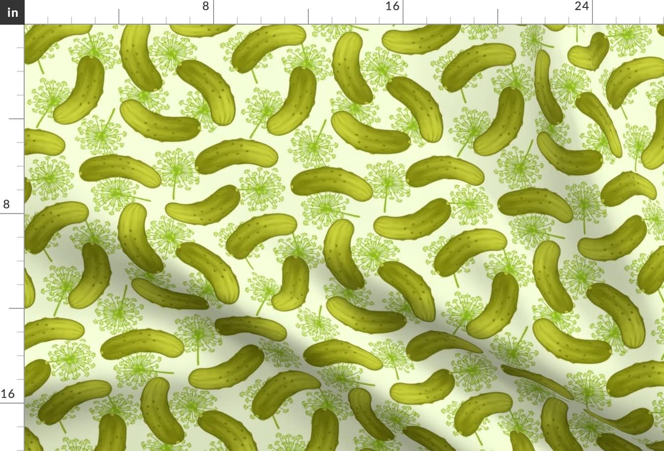 Spoonflower Fabric - Pickles Pickle Green Pickled Cucumbers Herb Printed on Minky Fabric by The Yard - Sewing Baby Blankets Quilt Backing Plush