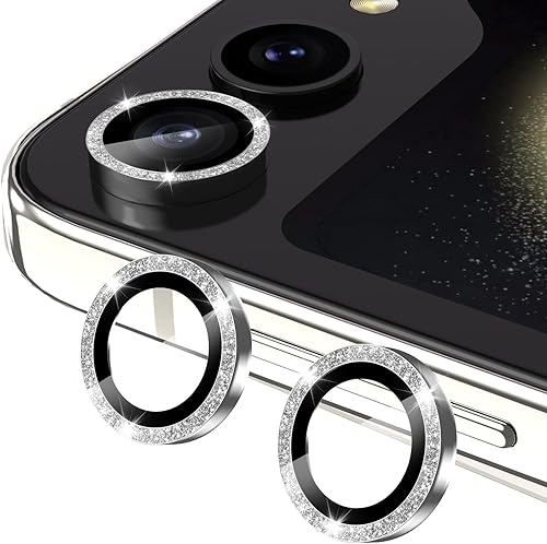 Miniatura 13 de YWXTW Protector de lente de cámara para Samsung Galaxy Z Flip 7, Bling Glitter Individual Anti Scratch Metal Ring Protector de pantalla de cámara