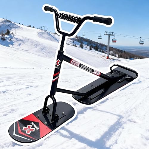 Triple-Reinforced Adult Snow Skis/Scooter - Heavy-Duty Snow Sled & Bike