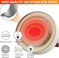 Vista 4 de Vilihkc Hervidor de té de 2.6 litros, tetera para estufa, acero inoxidable de grado alimenticio con mango plegable con patrón de madera, silbato