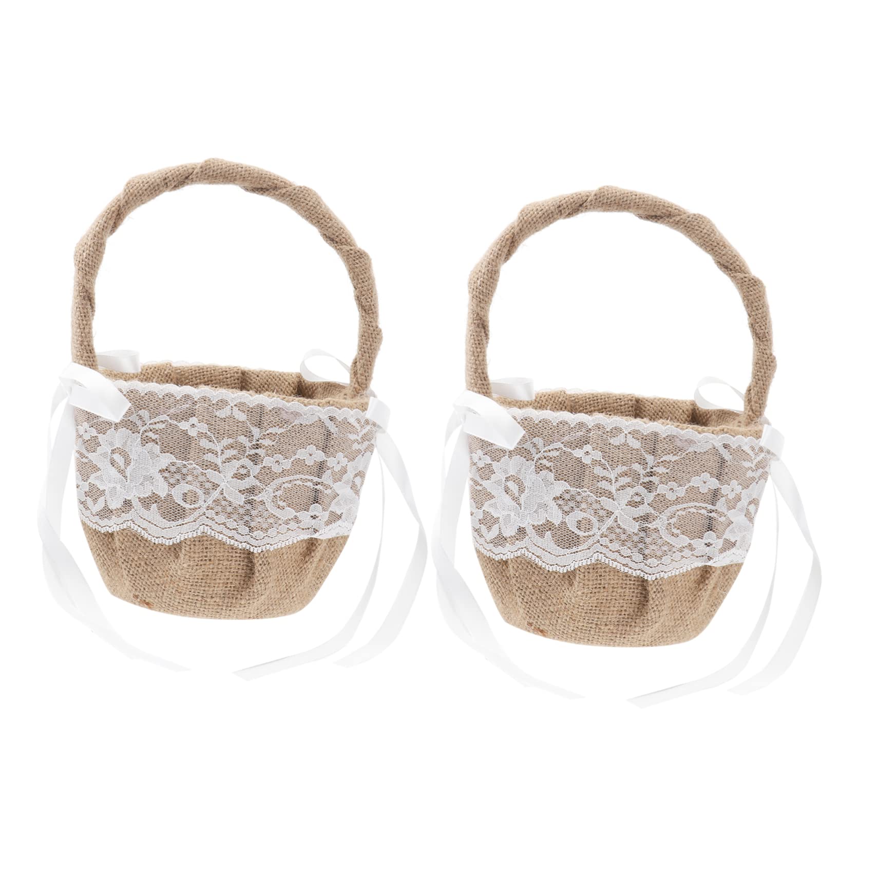 Gadpiparty Gadpiparty 2 Piezas Cestas De Boda Para Favores Cesta Porta Anillos Cesta De De Flores Canasta De Flores Antiguas Cesta De Flores Rústica Cestas De Romántico De Flores Novia