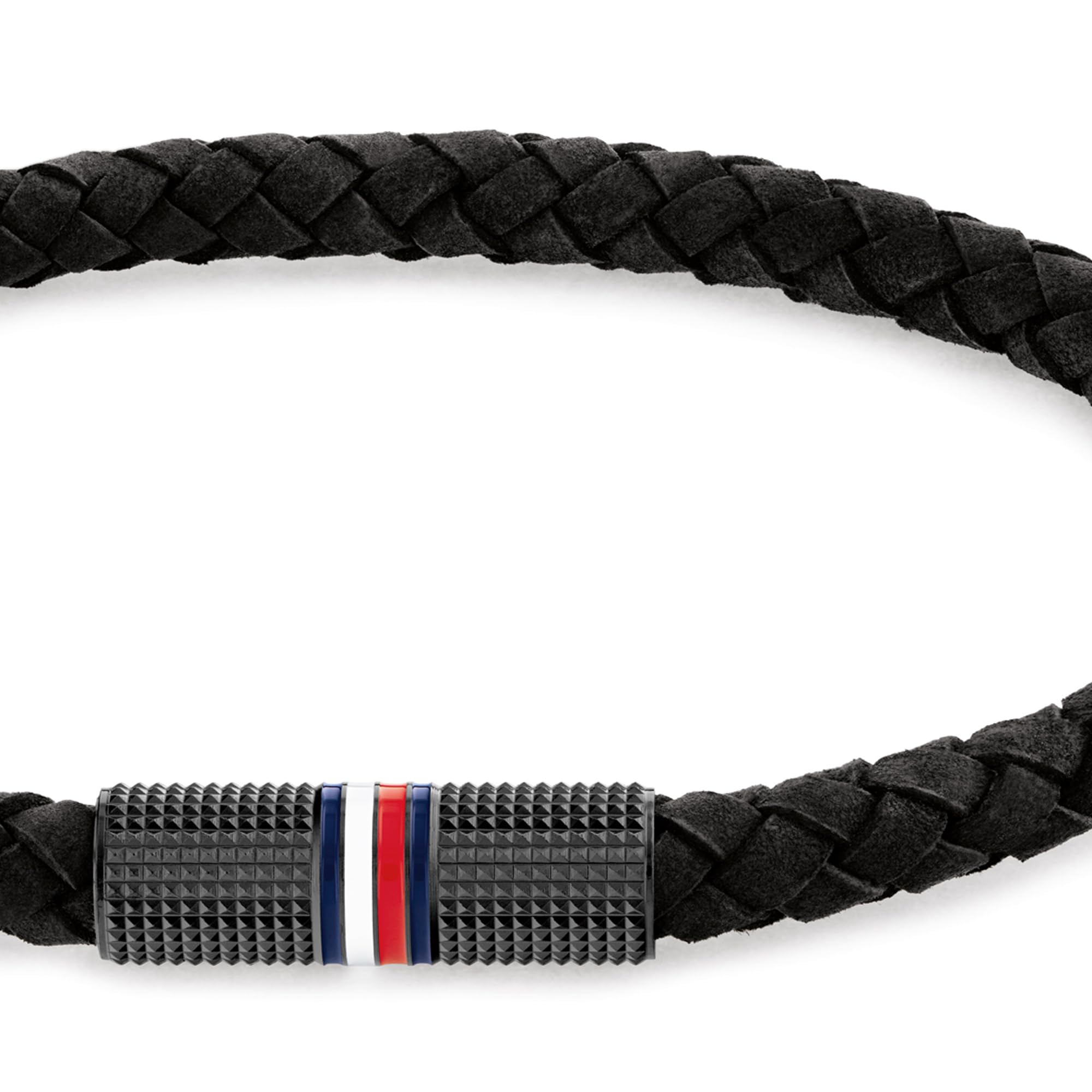 Tommy Hilfiger Jewelry Geflochtenes Lederarmband für Herren Schwarze Farbe - 2790459