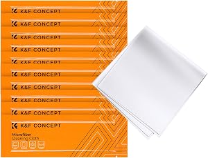 K&F CONCEPT Microfiber Cloths for Camera Lens Washable 10-Pack 6x6in Vacuum Wrapped Lint Free Cleaning Cloth for Electronics and Glasses, Optics Precision Instrument Screens Polishing Cloth