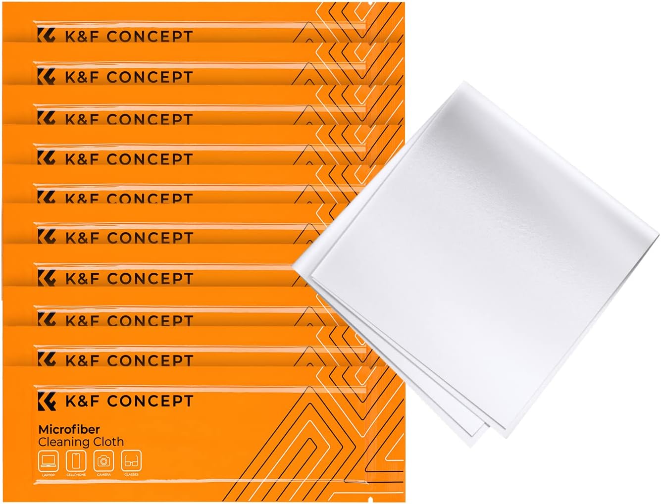 K&F Concept Microfiber Cloths for Camera Lens Washable 10-Pack 6x6in Vacuum Wrapped Lint Free Cleaning Cloth for Electronics and Glasses, Optics Precision Instrument Screens Polishing Cloth