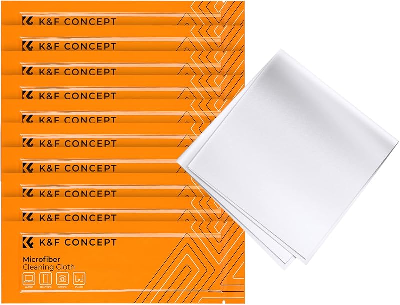K&F CONCEPT Paños de Limpieza de Microfibra para Envasado al Vacío X20, para lentes | Whtie, Limpieza de Alta Eficiencia, Seguro de Usar, Lavable Reutilizable, Fácil de Transportar, para Pantalla de TV, Computadora portátil, Filtro de iPhone,MC03