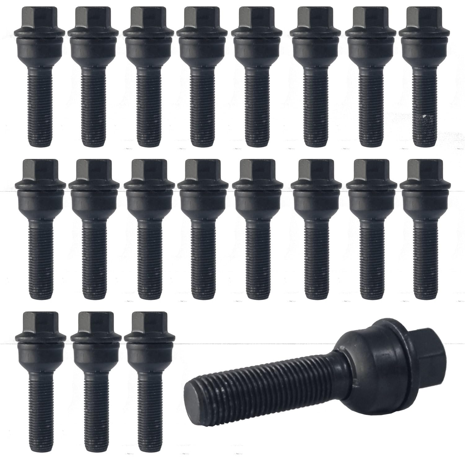 TRACER 20x Wheel Bolts M14 x 1.5 Ball Collar 2-Piece R14 45 Spanner Width 17 mm Compatible with VW, ID. Buzz (EB), Touareg 3 4motion (CR)