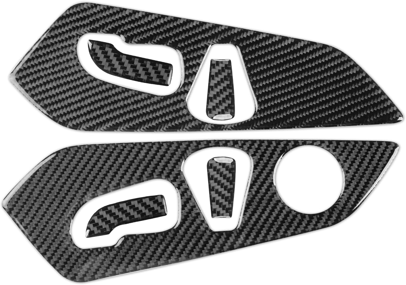 Real Black Carbon Fiber Car Front Row Seat Adjustment Panel Soft Sticker Auto Interior Premium Accessories Compatible with Subaru Crosstrek/Impreza(GU) 2024 2025 2026